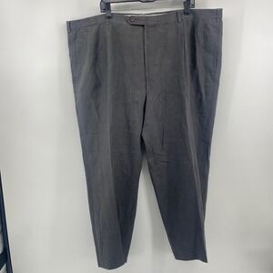 Loro Piana Dress Pants Mens 46x27 Charcoal Gray Linen Pleated Luxury Trousers